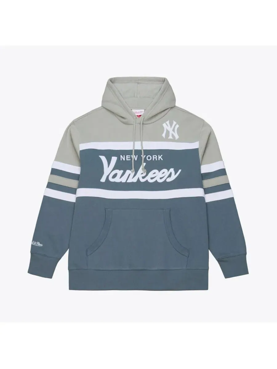 Мужская серая толстовка New York Yankees Cooperstown Collection Thunderstorm Head Coach Mitchell &