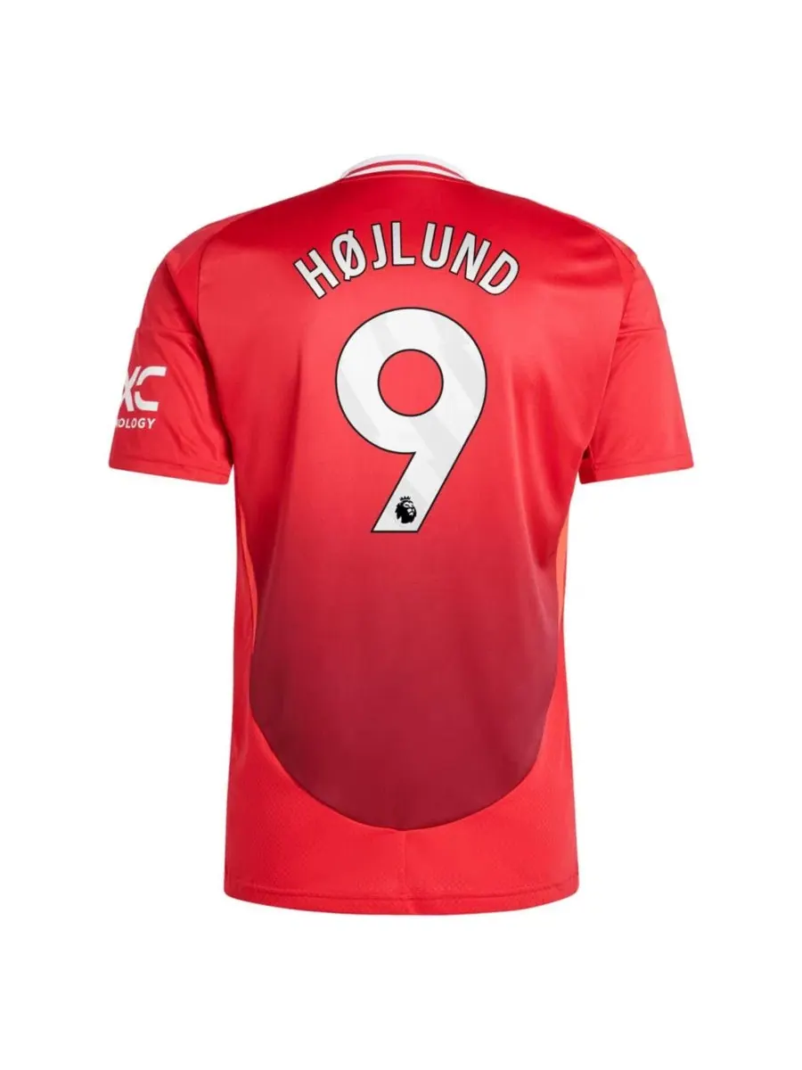 Футболка с коротким рукавом Rasmus Højlund 2024/25 Home Replica Player Jersey adidas — изображение 2 из 3, красный