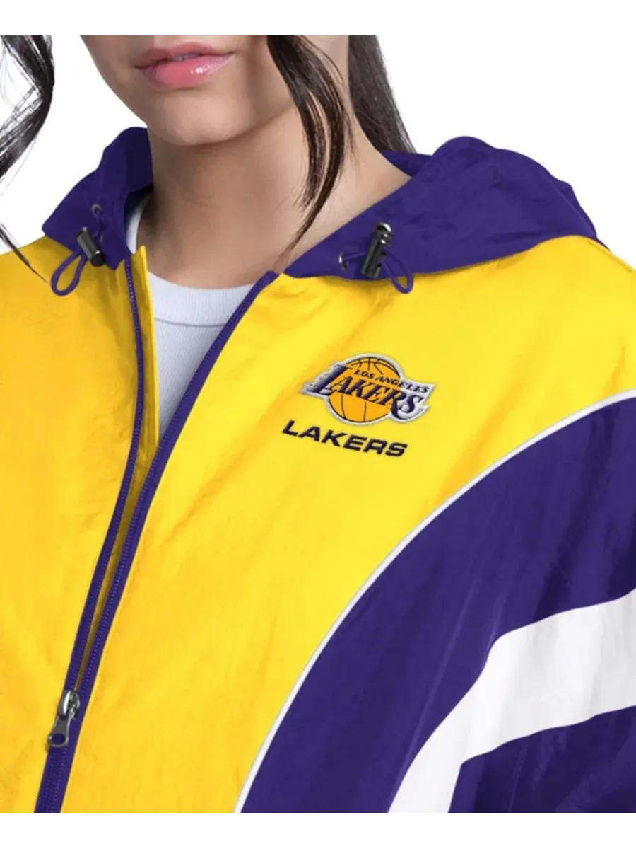 Куртка-бомбер с капюшоном, оверсайз, Los Angeles Lakers Quarterback G-III 4Her by Carl Banks — изображение 3 из 3, фиолетовый