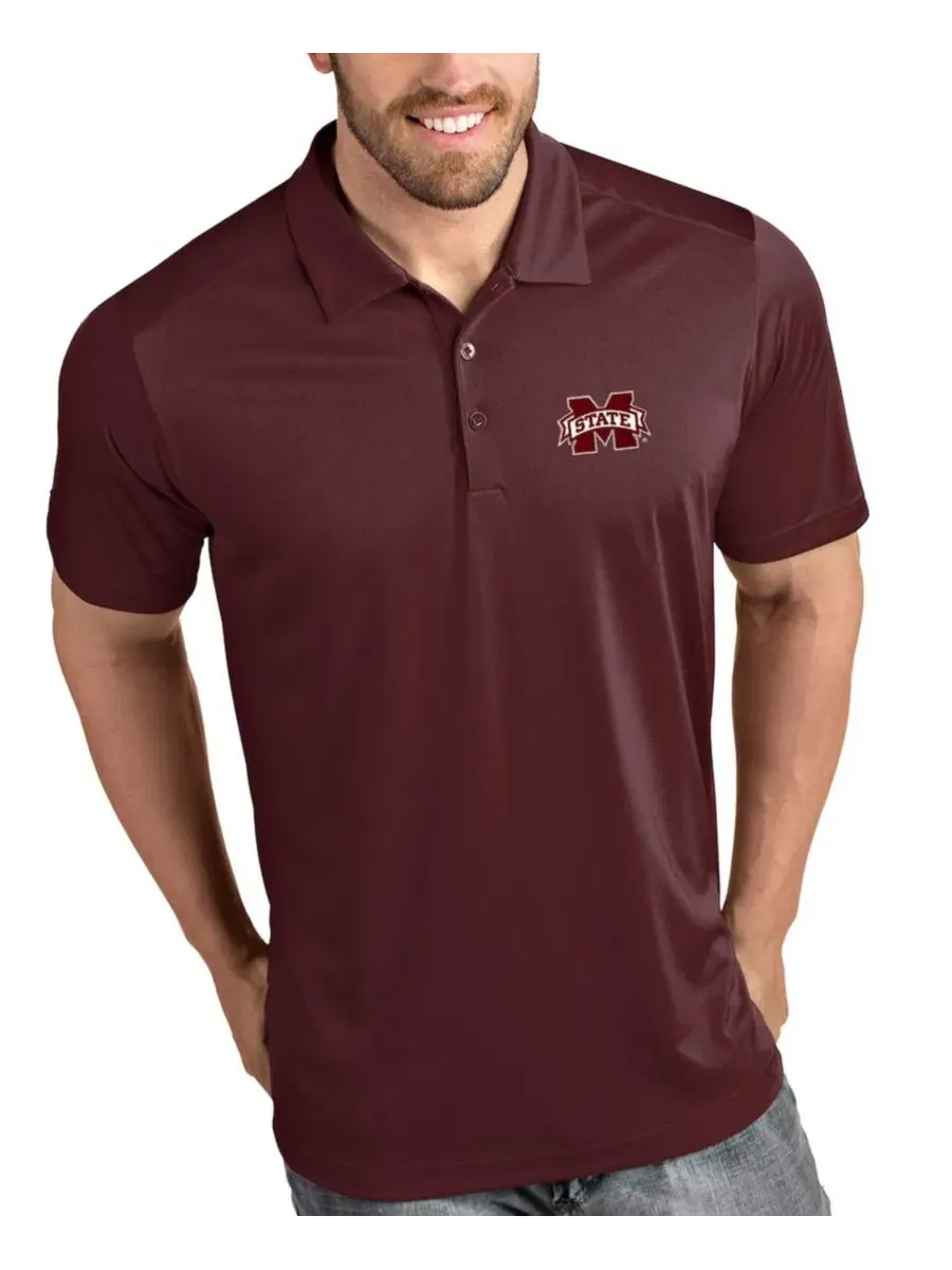 Мужское поло с вышивкой Mississippi State Bulldogs Antigua