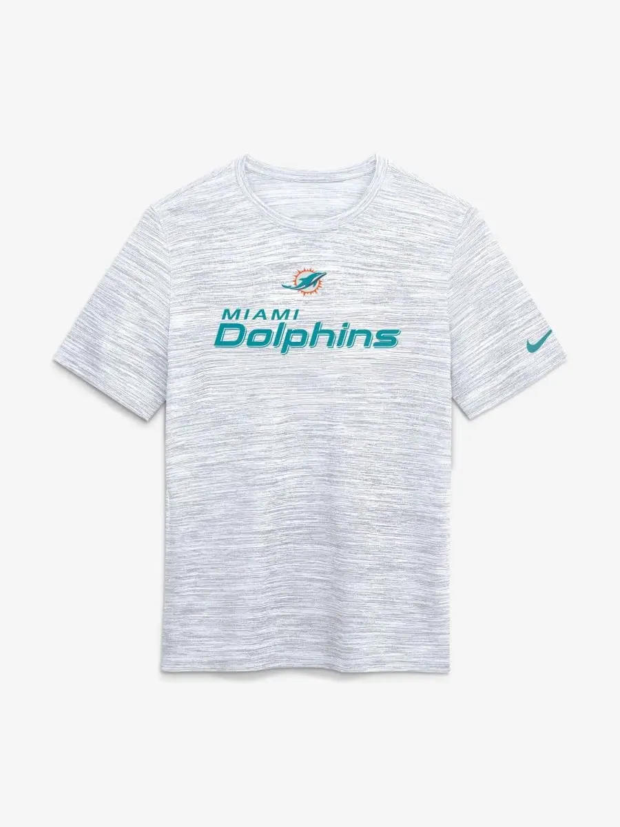 Футболка с коротким рукавом, с принтом, Miami Dolphins Velocity Endurance Run Dri-FIT Nike — изображение 4 из 5, пепельный