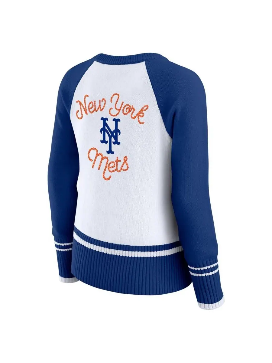 Свитер реглан с принтом New York Mets WEAR by Erin Andrews — изображение 3 из 3, белый