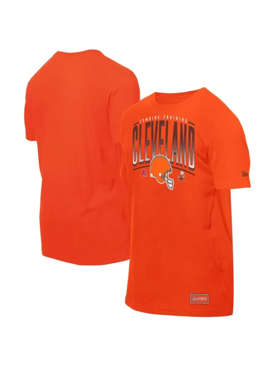 Футболка с принтом Cleveland Browns Combine Authentic Training Throwback New Era