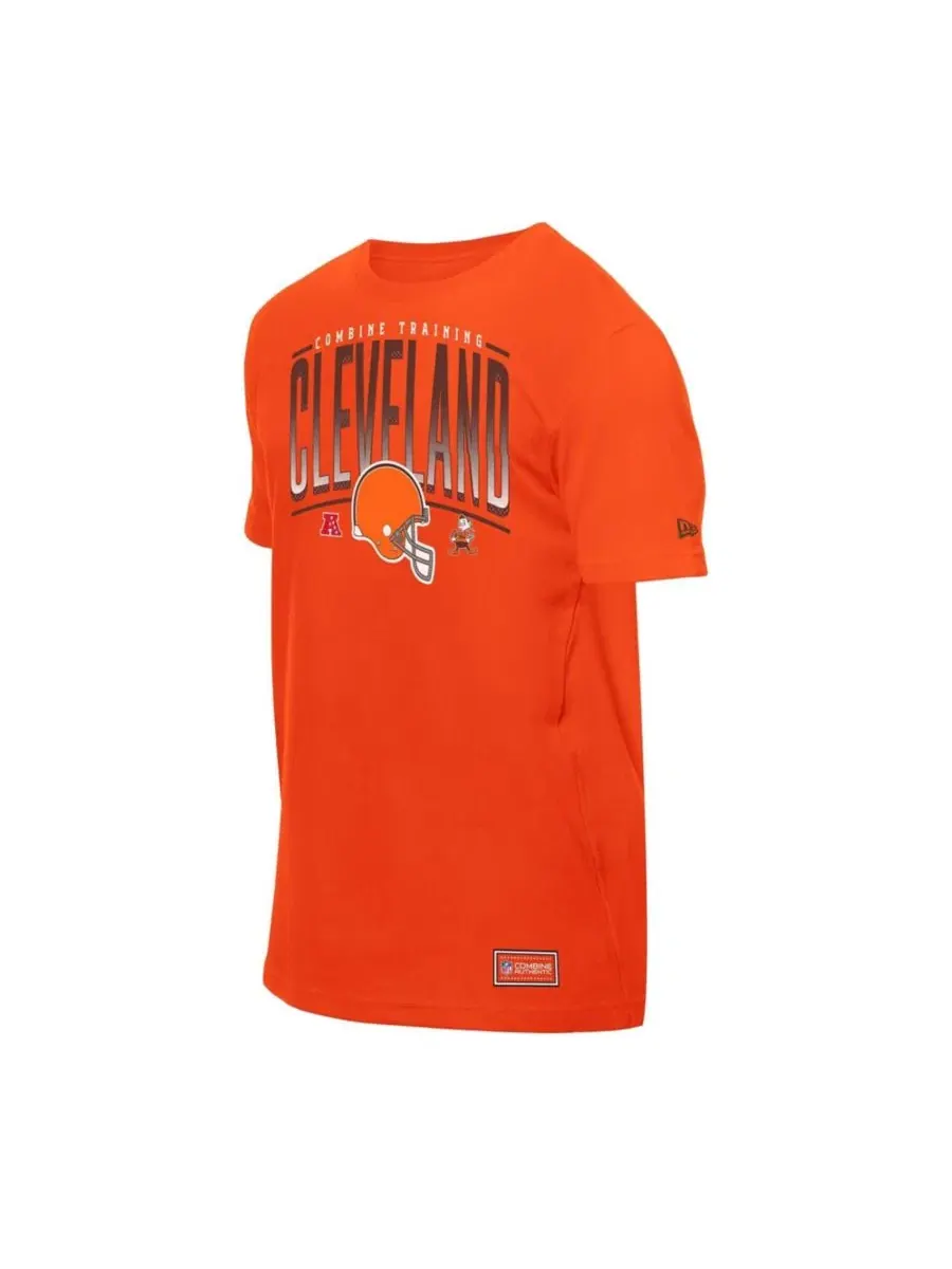 Футболка с принтом Cleveland Browns Combine Authentic Training Throwback New Era — изображение 4 из 5, оранжевый