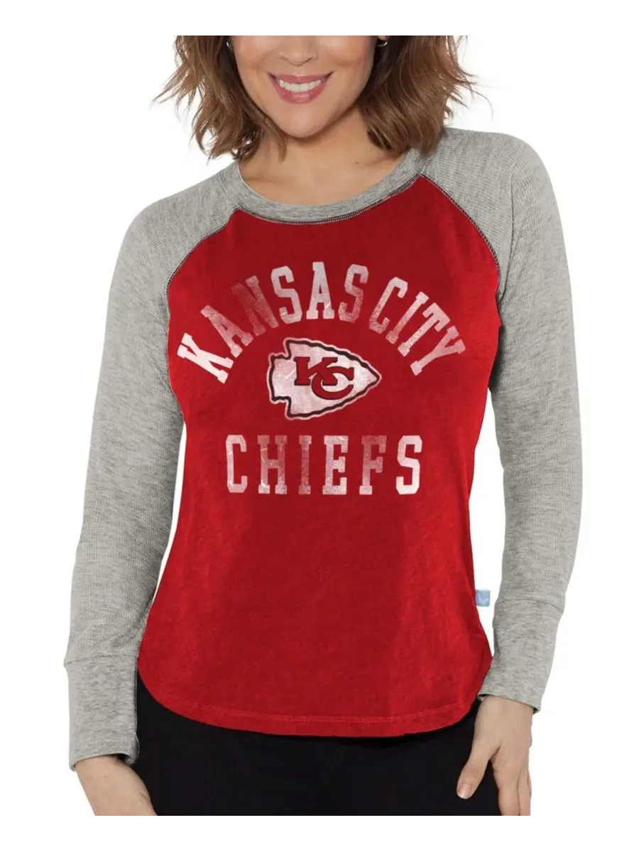 Женская футболка с длинным рукавом реглан с принтом Kansas City Chiefs G-III 4Her by Carl Banks