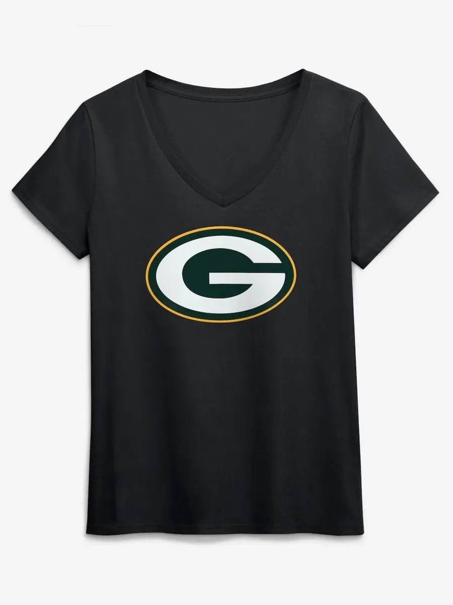 Футболка с V-образным вырезом с принтом Primary Logo Green Bay Packers Logo Athletic