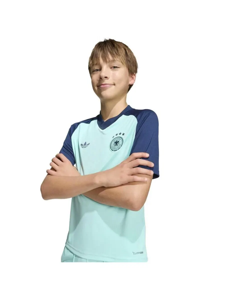 Футболка с длинным рукавом Germany National Team 2026 Pre-Match adidas — изображение 4 из 10, бирюзовый