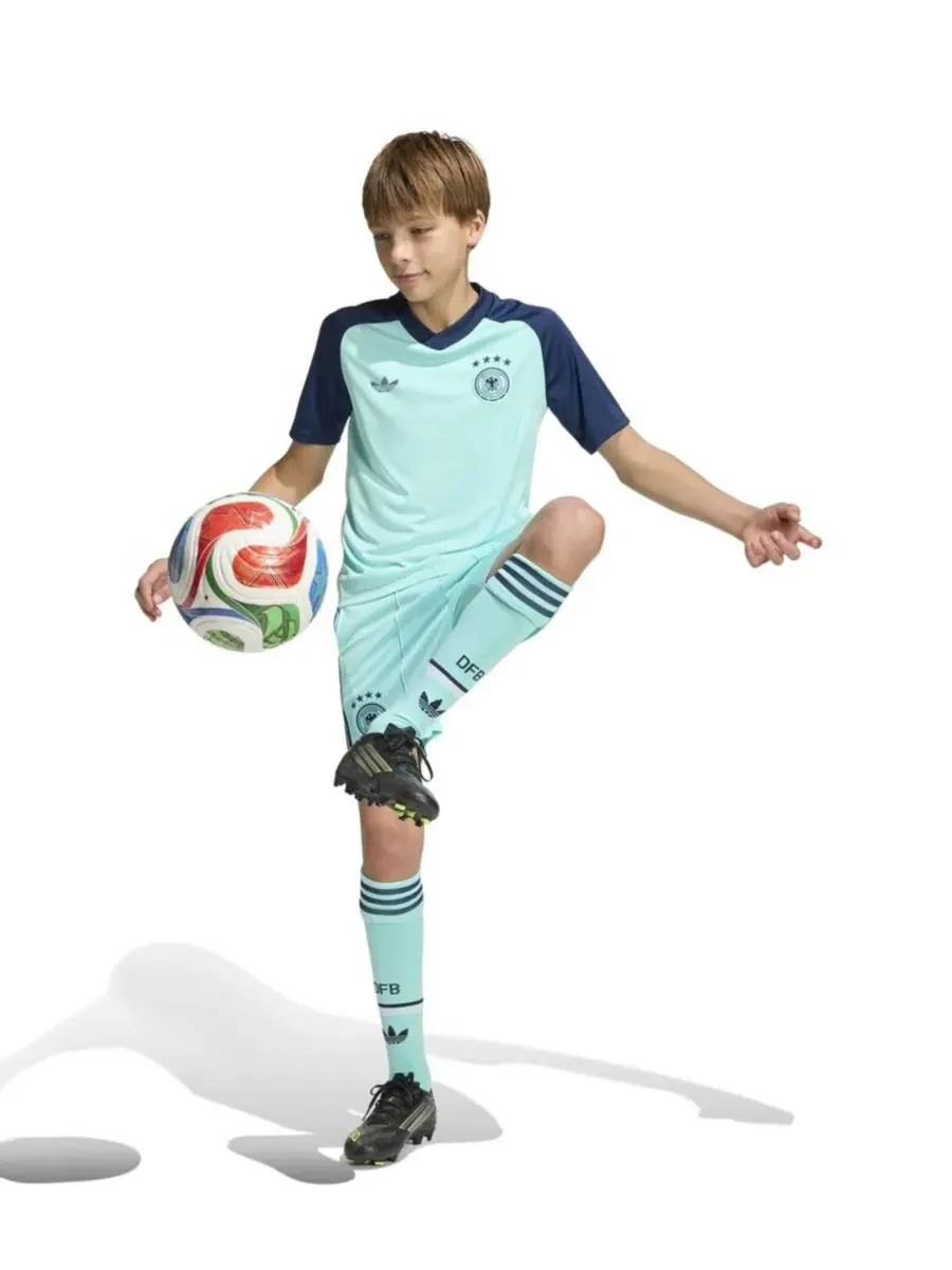 Футболка с длинным рукавом Germany National Team 2026 Pre-Match adidas — изображение 7 из 10, бирюзовый