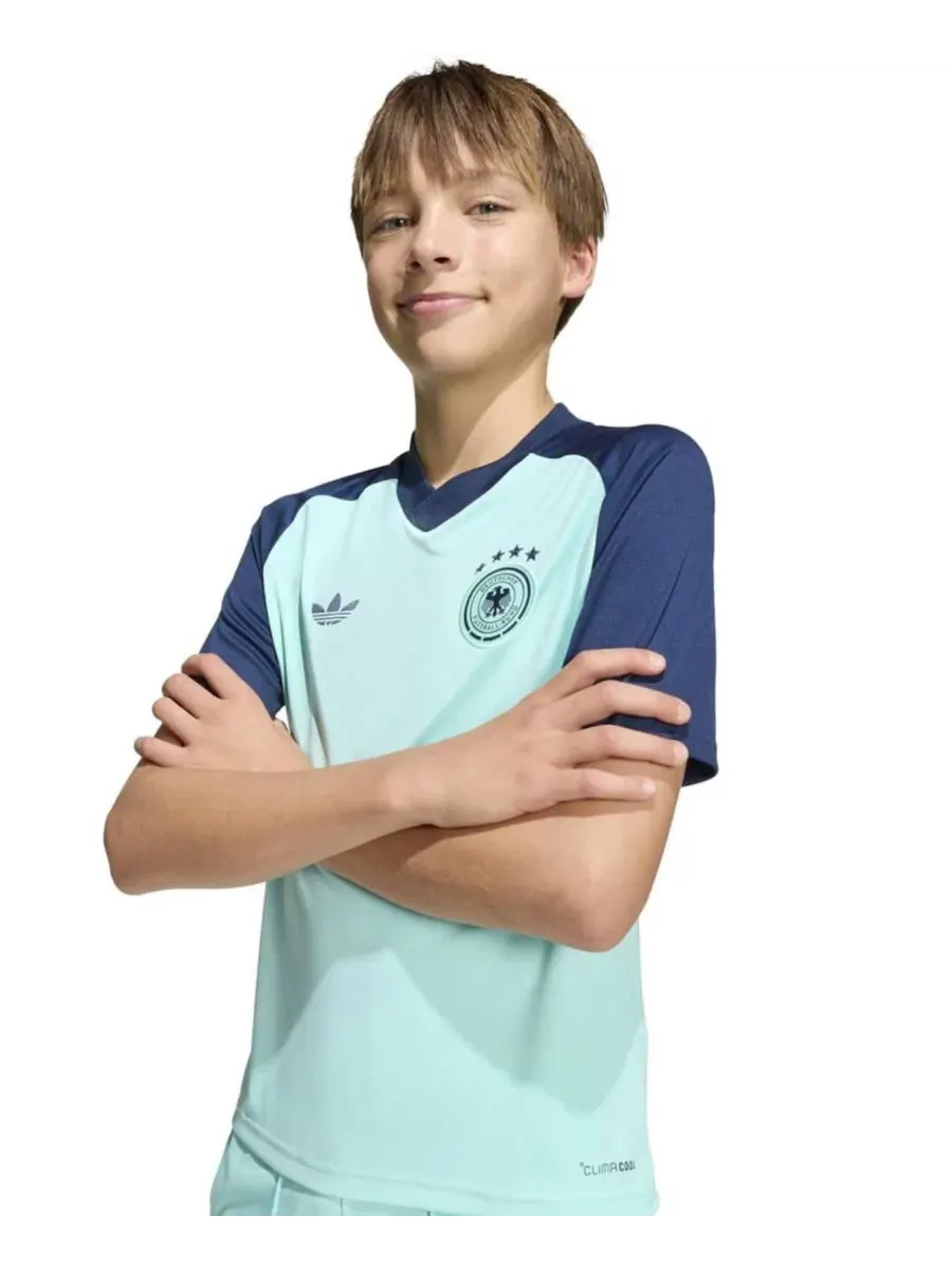 Футболка с длинным рукавом Germany National Team 2026 Pre-Match adidas — изображение 8 из 10, бирюзовый