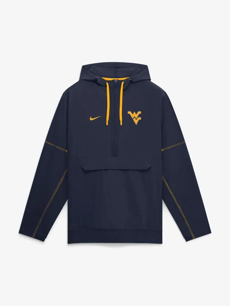 Анорак-худи с полузастежкой West Virginia Mountaineers 2026 Sideline Anorak Half-Zip Hooded