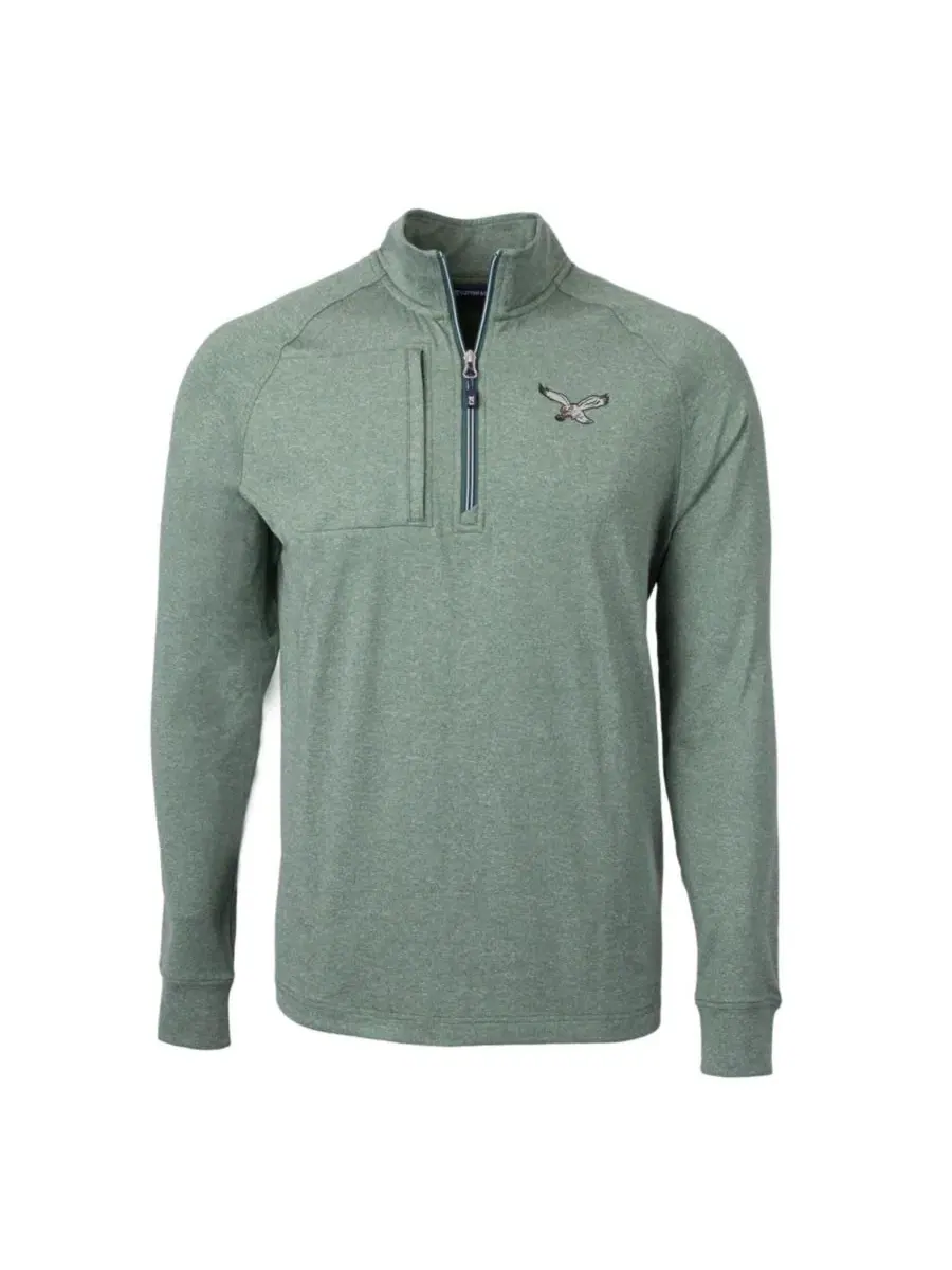 Лонгслив с четверть-застежкой-молнией Philadelphia Eagles Cutter & Buck — изображение 2 из 3, зеленый