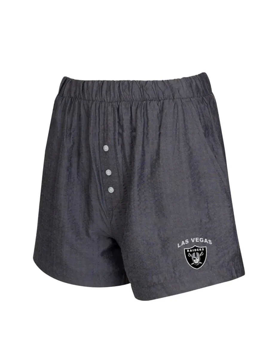 Concepts Sport Комплект из двух женских боксерских шорт цвета хаки с полосками и однотонной — изображение 5 из 5, темно-серый
