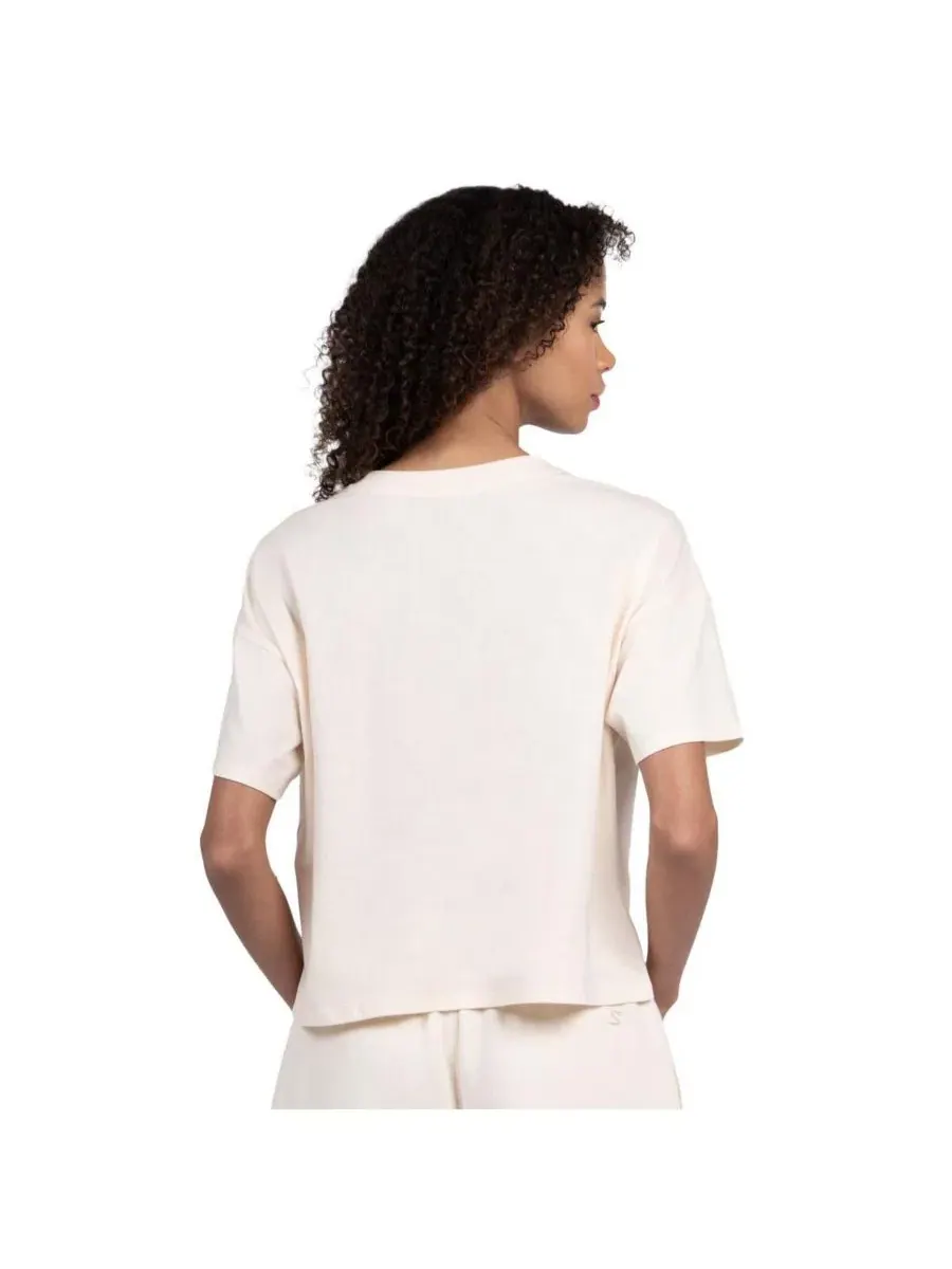 Футболка женская с принтом, модель Pastels Boxy Cropped Starter — изображение 2 из 3, бежевый