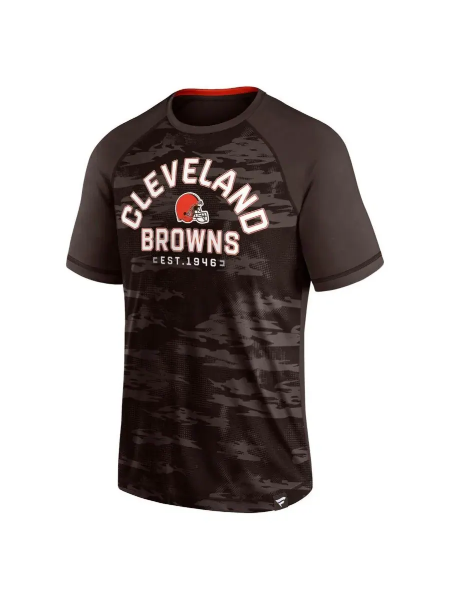 Футболка с регланом Hail Mary Cleveland Browns Fanatics — изображение 3 из 3, коричневый