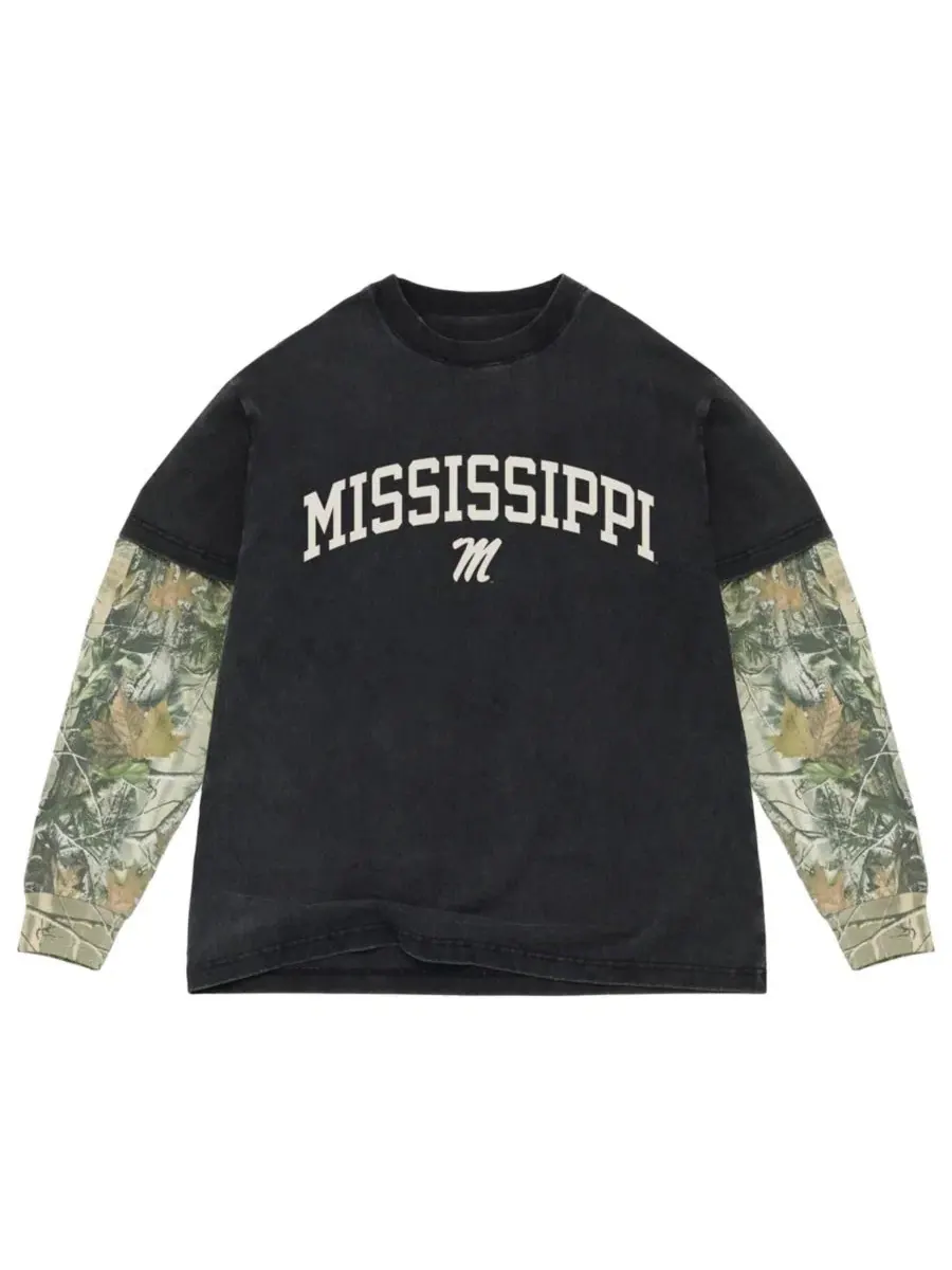 Футболка с длинным рукавом с принтом Ole Miss Rebels Uscape Apparel
