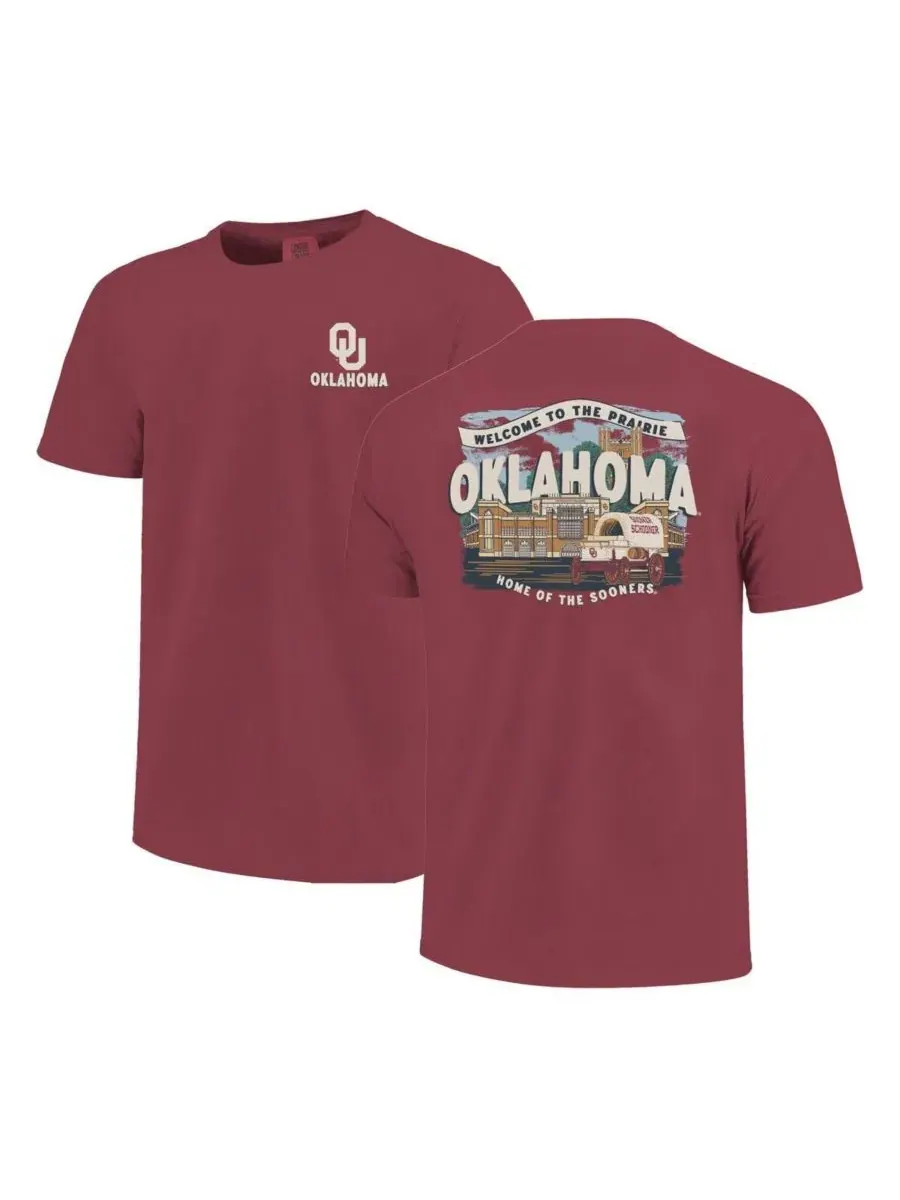 Футболка с длинным рукавом с принтом Oklahoma Sooners Local Campus Scene Image One