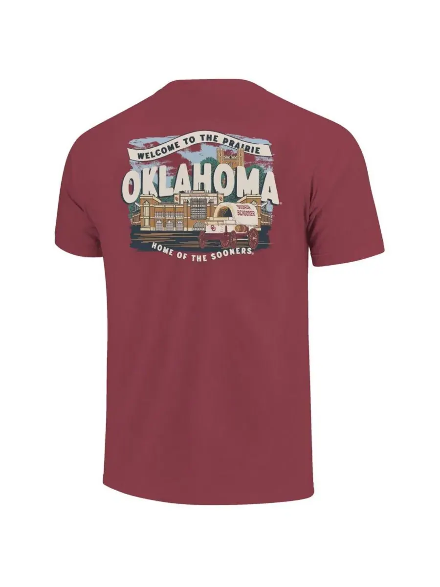 Футболка с длинным рукавом с принтом Oklahoma Sooners Local Campus Scene Image One — изображение 3 из 3, красный