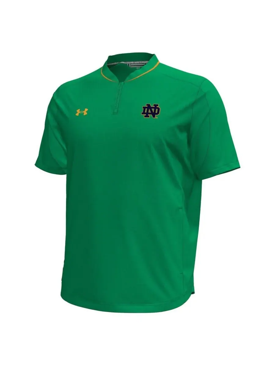 Under Armour Мужская зеленая толстовка Notre Dame Fighting Irish Motivate с застежкой-молнией до — изображение 2 из 3