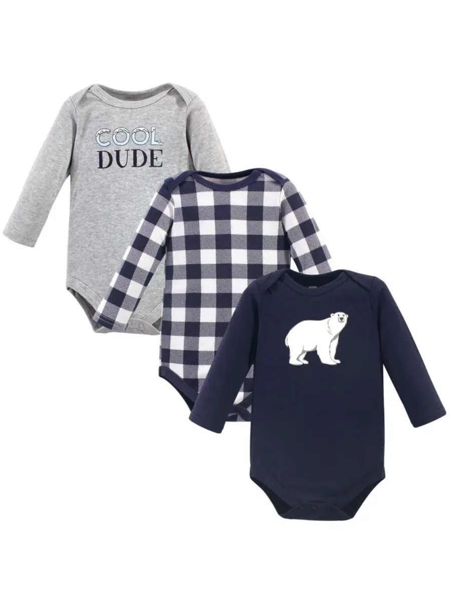 Хлопковые боди с длинными рукавами, комплект из 3 штук Hudson Baby, Polar Bear