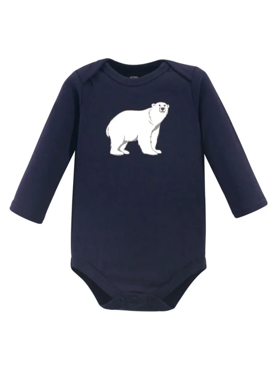 Хлопковые боди с длинными рукавами, комплект из 3 штук Hudson Baby, Polar Bear — изображение 2 из 3