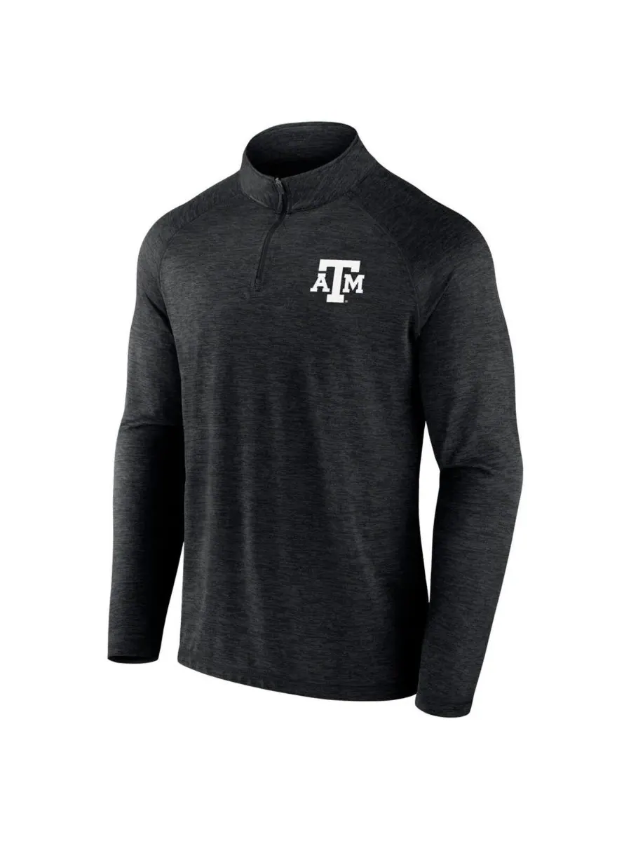 Легкий пуловер с рагланом и четверть-застежкой Fanatics Primary Logo Raglan Quarter-Zip — изображение 2 из 3, темно-серый