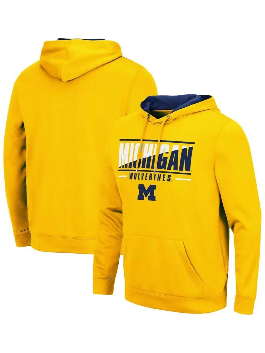 Мужская толстовка с капюшоном Maize Michigan Wolverines Slash Stack 2.0 Colosseum