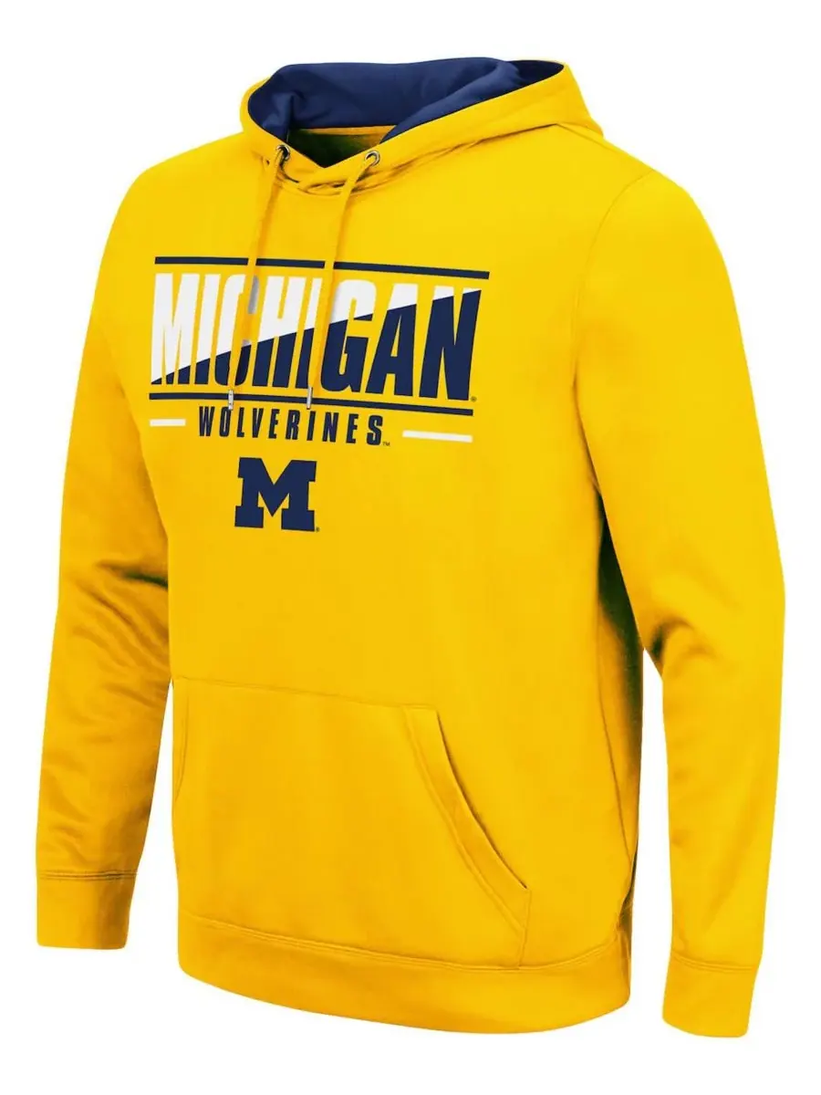 Мужская толстовка с капюшоном Maize Michigan Wolverines Slash Stack 2.0 Colosseum — изображение 3 из 3, желтый