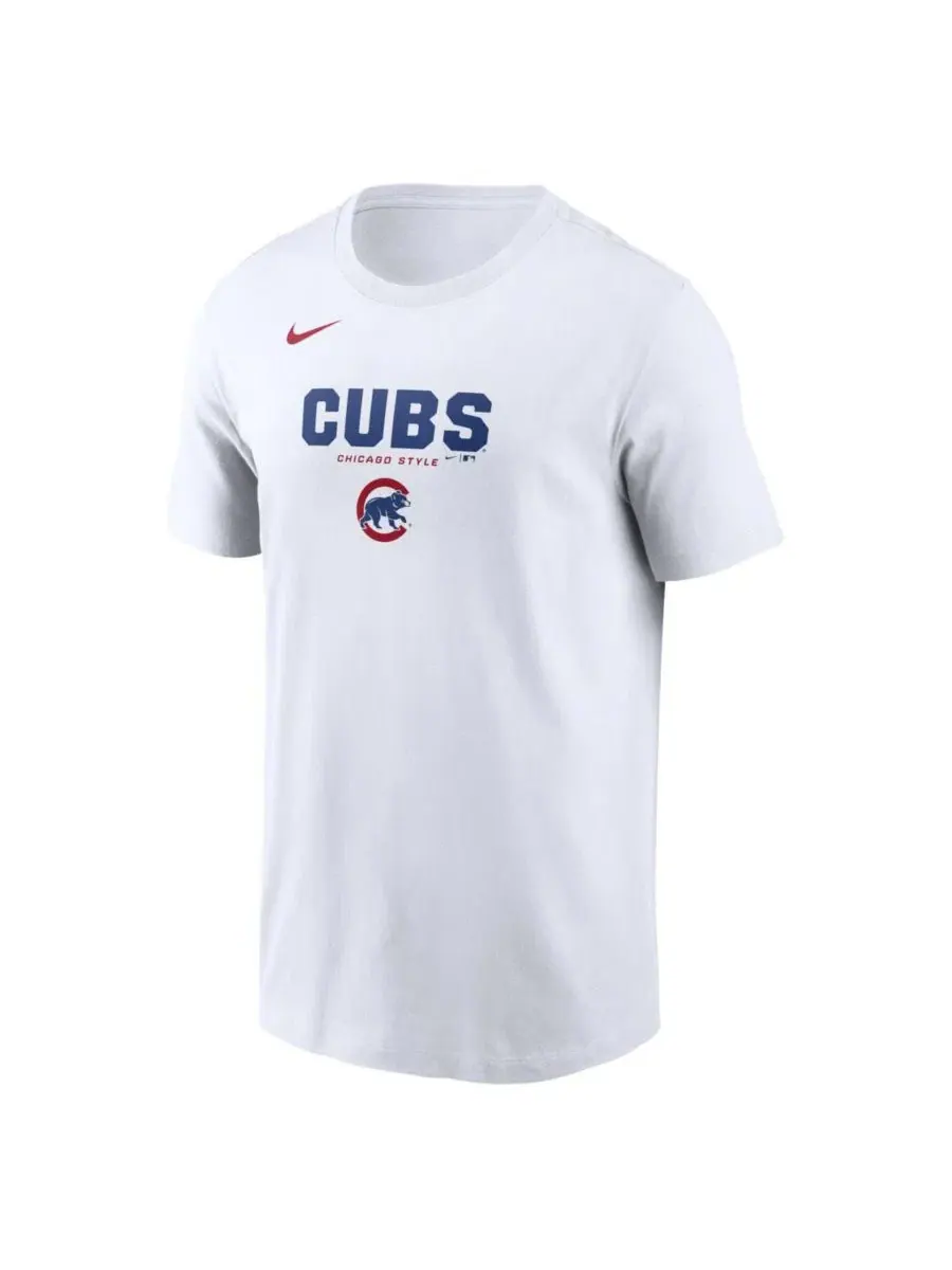Футболка с принтом Chicago Cubs Bold Team Name Nike — изображение 2 из 4, белый