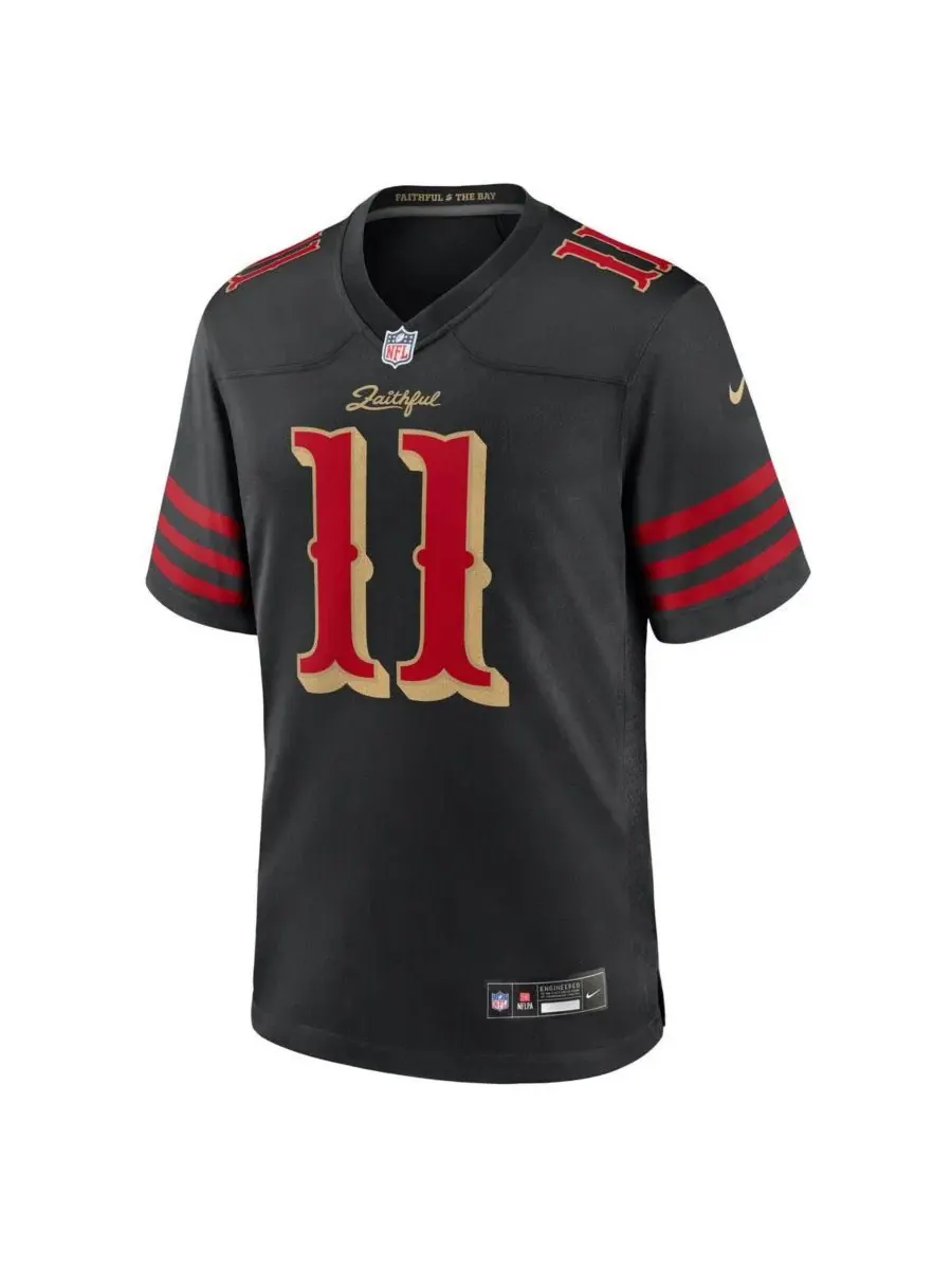 Мужская футболка с принтом Brandon Aiyuk Black San Francisco 49ers 2025 Rivalries Collection Game — изображение 3 из 3