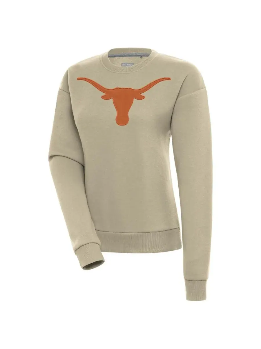 Antigua Женская толстовка цвета хаки с символикой команды Texas Longhorns Victory