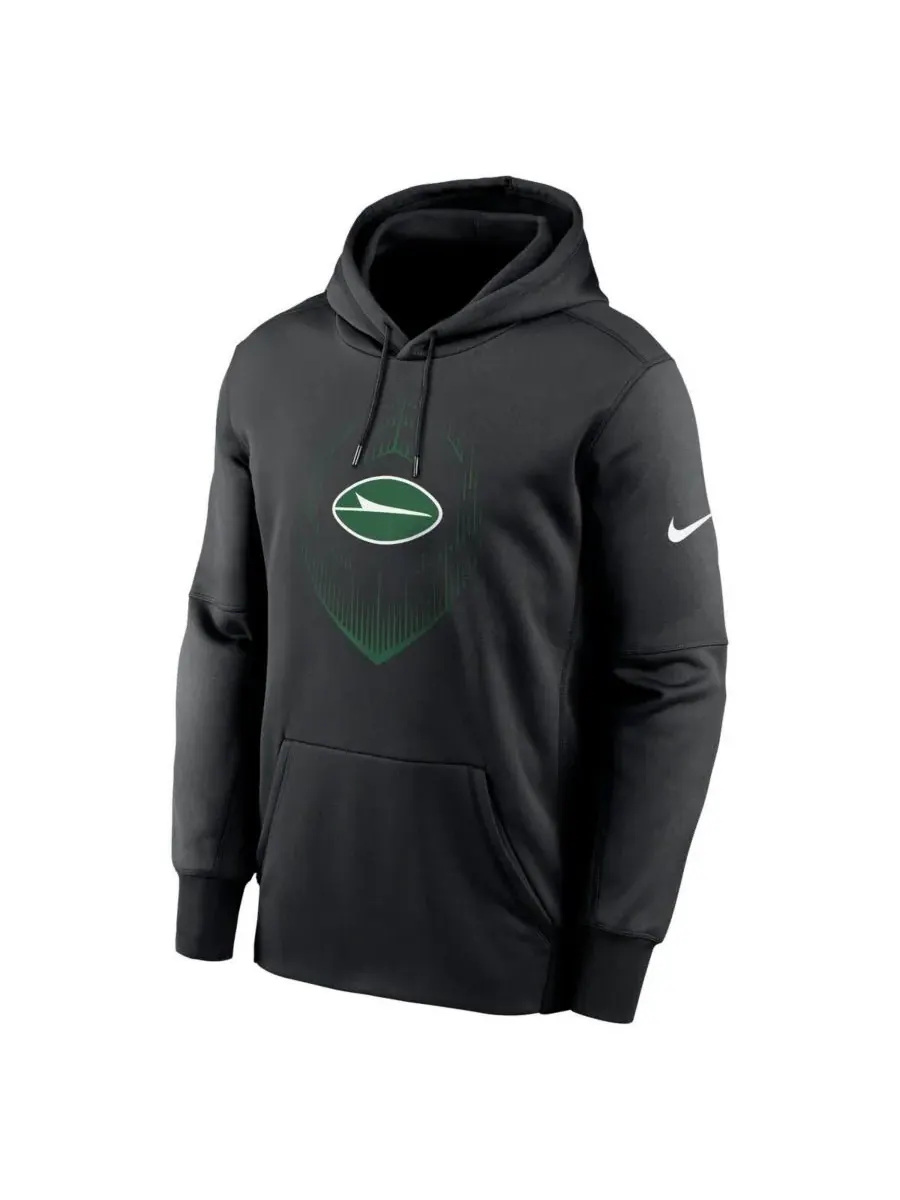 Nike Мужская черная толстовка с капюшоном New York Jets Icon Performance — изображение 2 из 3, черный