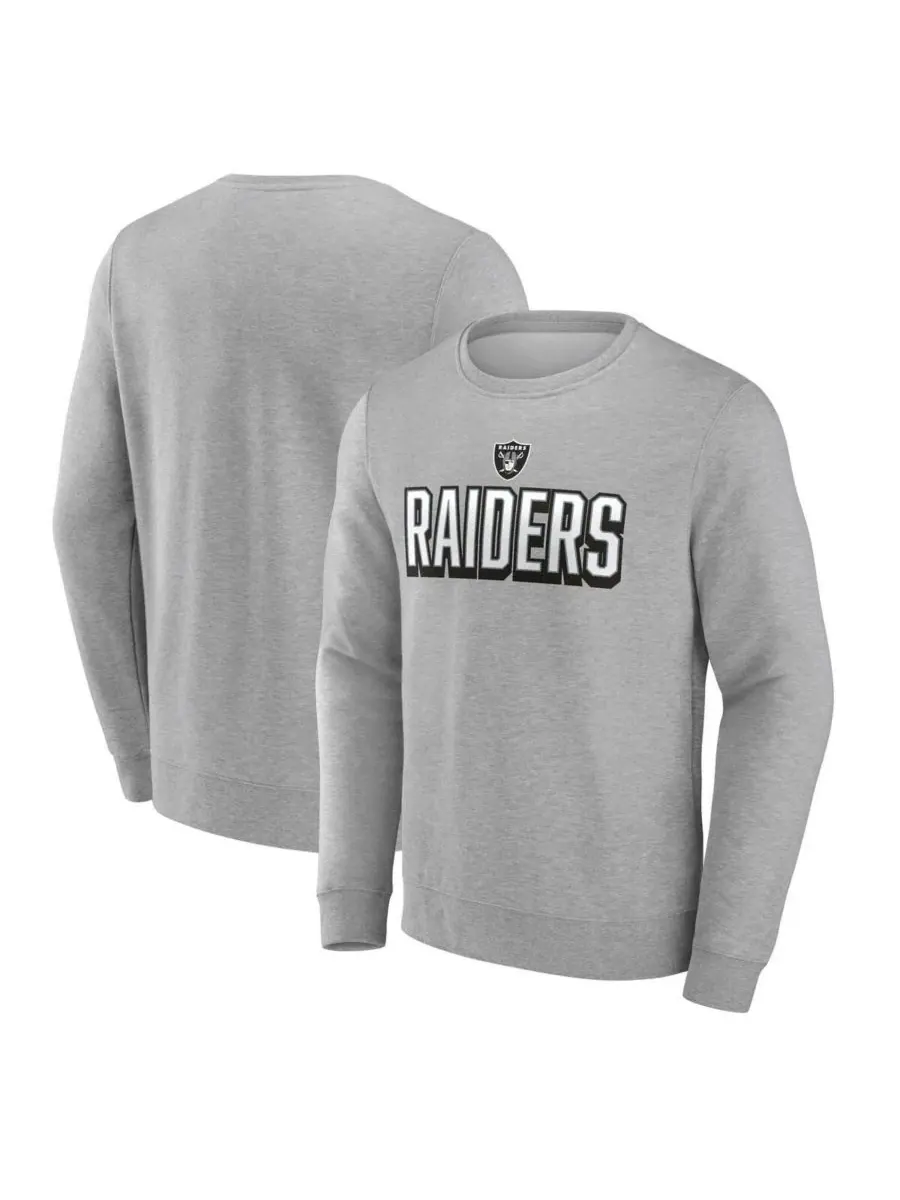Fanatics Мужская толстовка-пуловер Las Vegas Raiders Bold Move серого меланжевого цвета