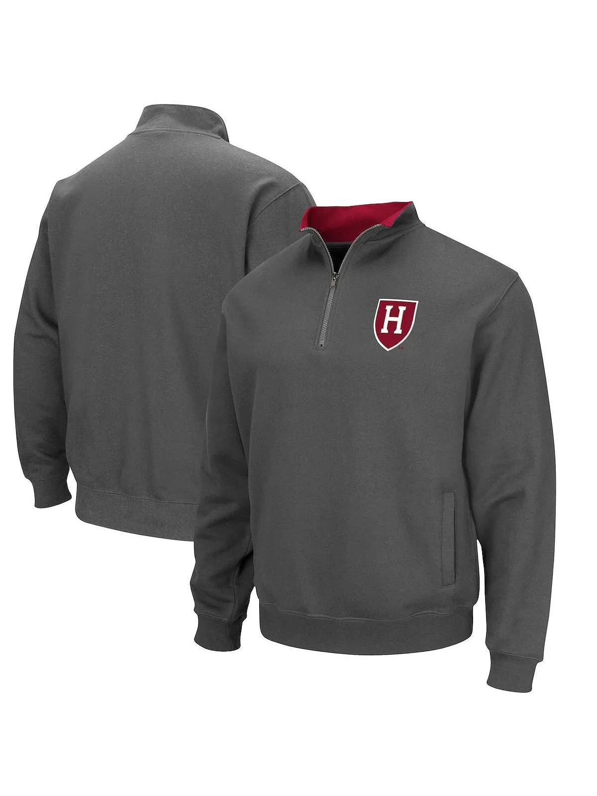 Мужская темно-серая куртка harvard crimson tortugas team logo с молнией на четверть Colosseum