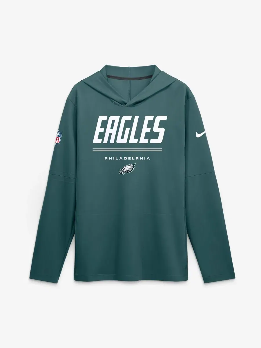 Худи с длинным рукавом Philadelphia Eagles Sideline Game On Lightweight Dri-FIT Nike
