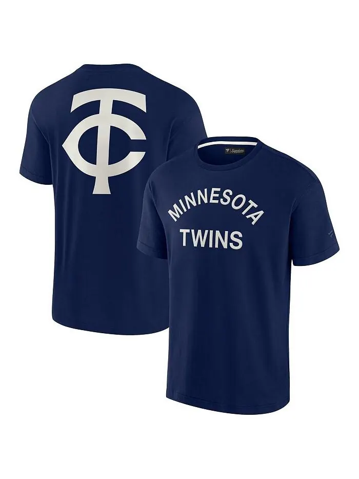 Мужская и женская темно-синяя супермягкая футболка Minnesota Twins с короткими рукавами Fanatics