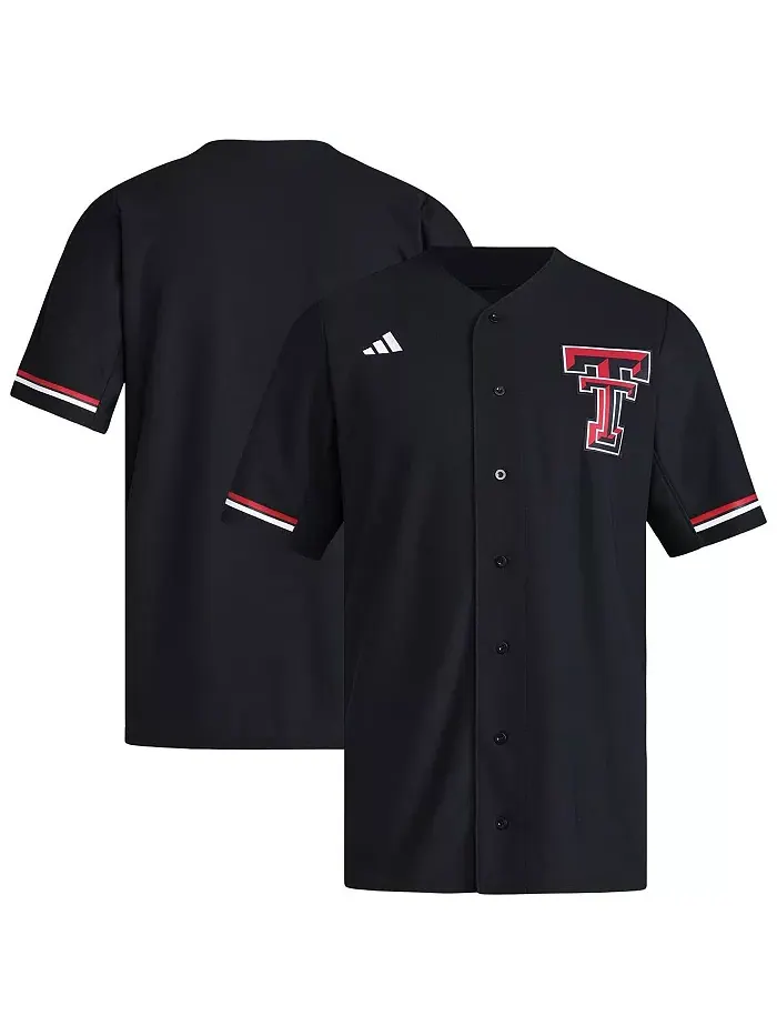 Мужская бейсбольная реплика футболки Texas Tech Red Raiders черного цвета adidas