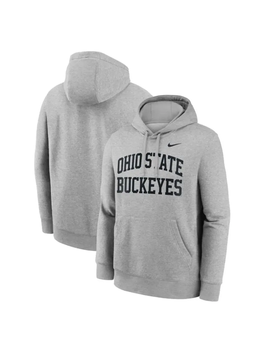 Толстовка на молнии с капюшоном Heather Gray, Ohio State Buckeyes Nike