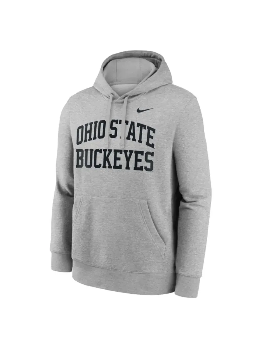 Толстовка на молнии с капюшоном Heather Gray, Ohio State Buckeyes Nike — изображение 2 из 3, серый