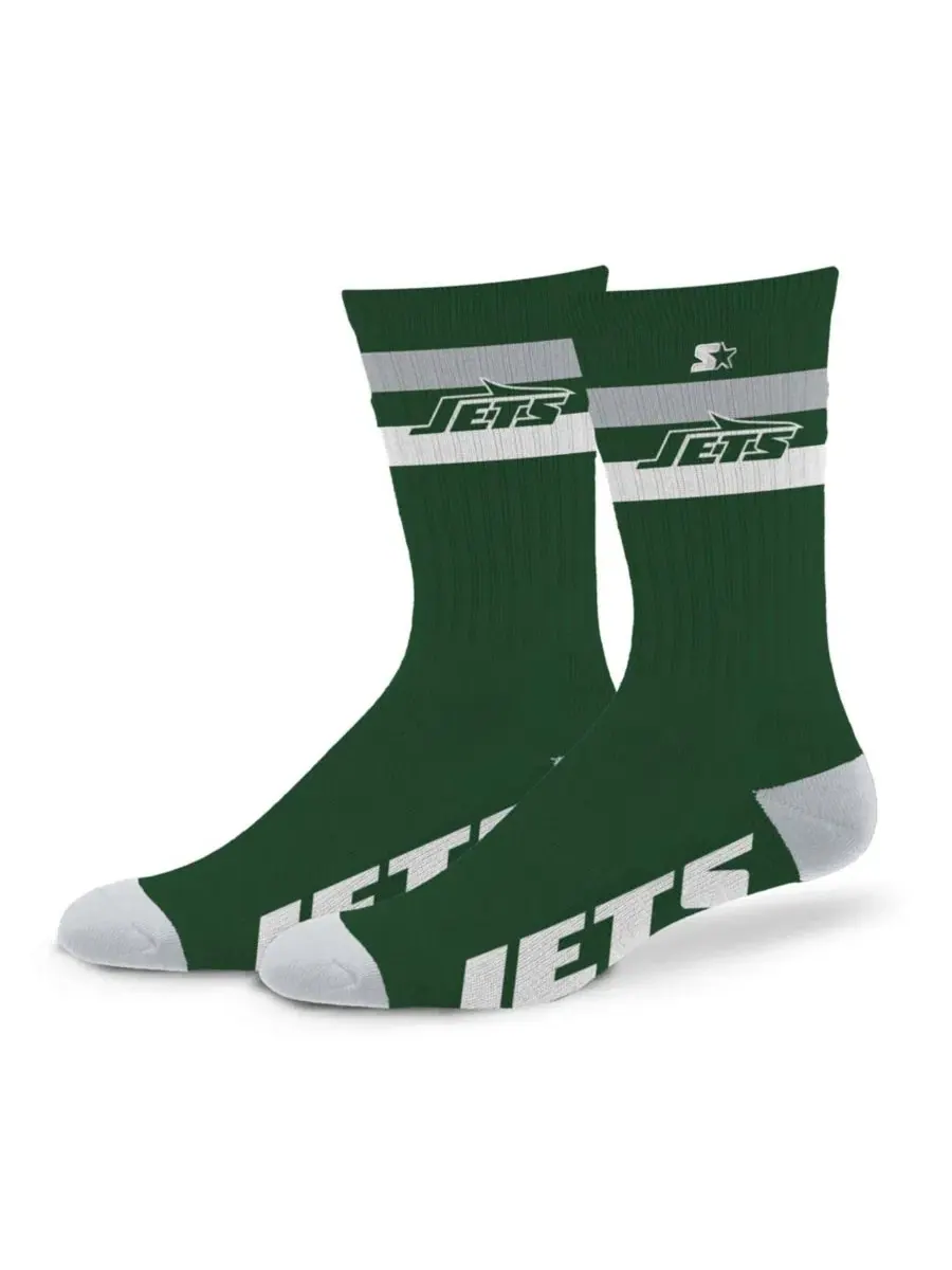 Носки с двумя полосками New York Jets Team Color Two-Stripe Crew Socks Starter