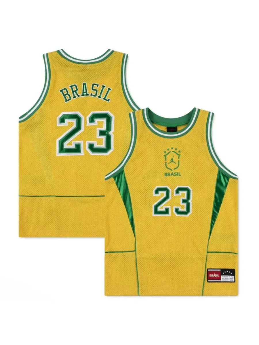 Баскетбольный джерси из сетки с принтом Brazil National Team Mesh Basketball Fashion Jersey Jordan