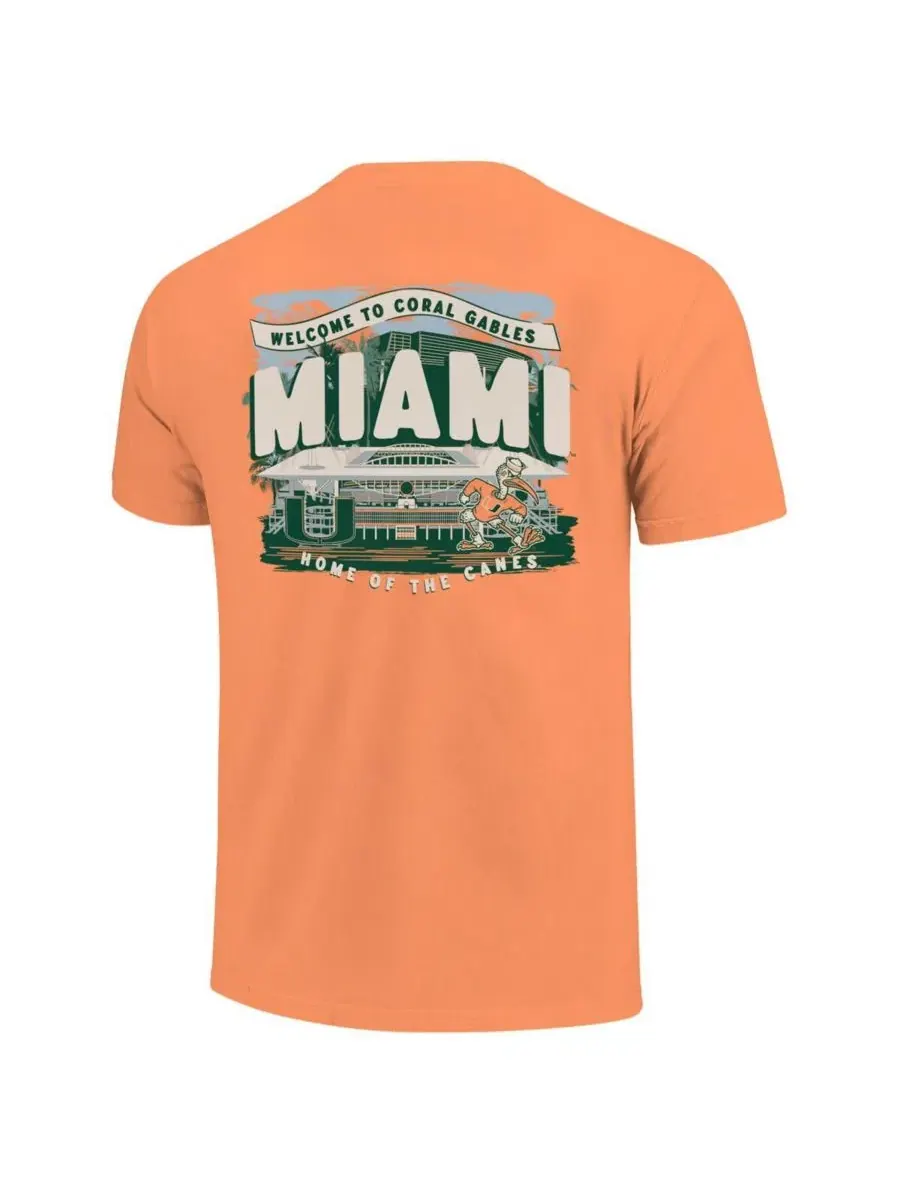 Футболка с принтом Local Campus Scene, Miami Hurricanes Image One — изображение 3 из 3, оранжевый