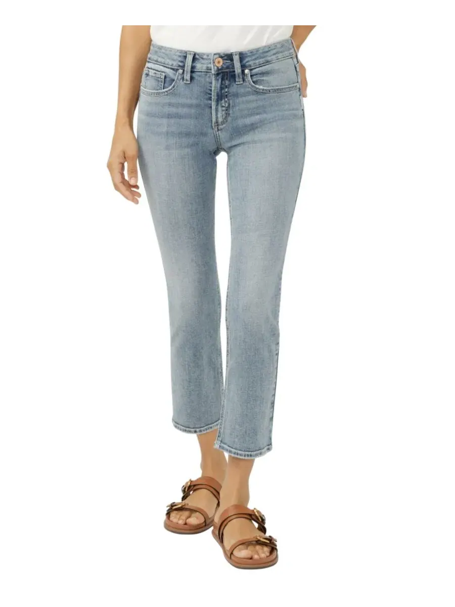 Джинсы прямого кроя с укороченной длиной Suki Mothers Beach Silver Jeans Co
