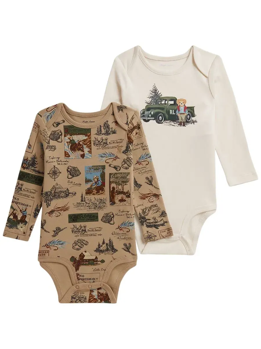 Комплект боди с длинным рукавом Polo Bear, 2 шт Polo Ralph Lauren, Wilderness Scout