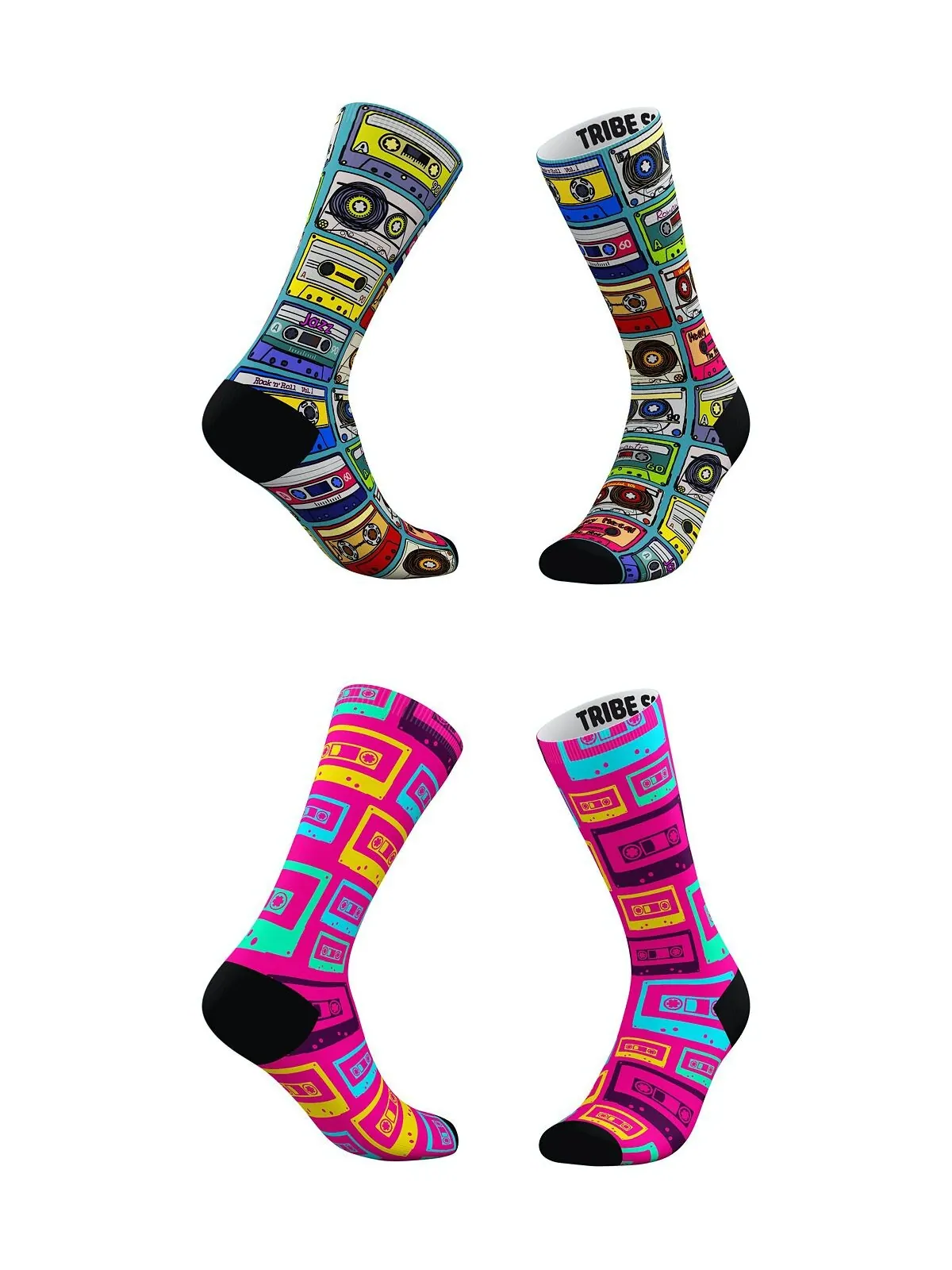 Мужские и женские носки с кассетной лентой, набор из 2 шт. Tribe Socks