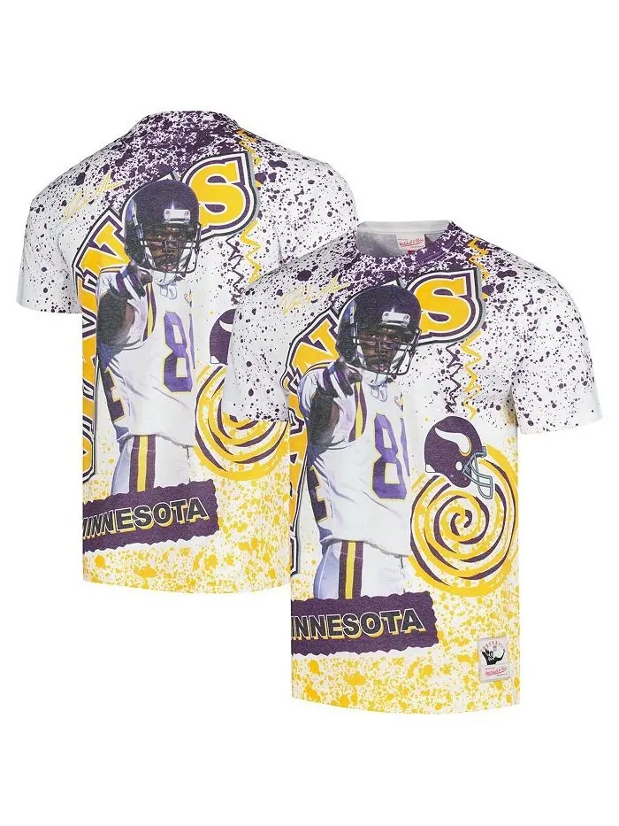 Мужская белая футболка Randy Moss Minnesota Vikings с именем и номером игрока в отставке Mitchell &