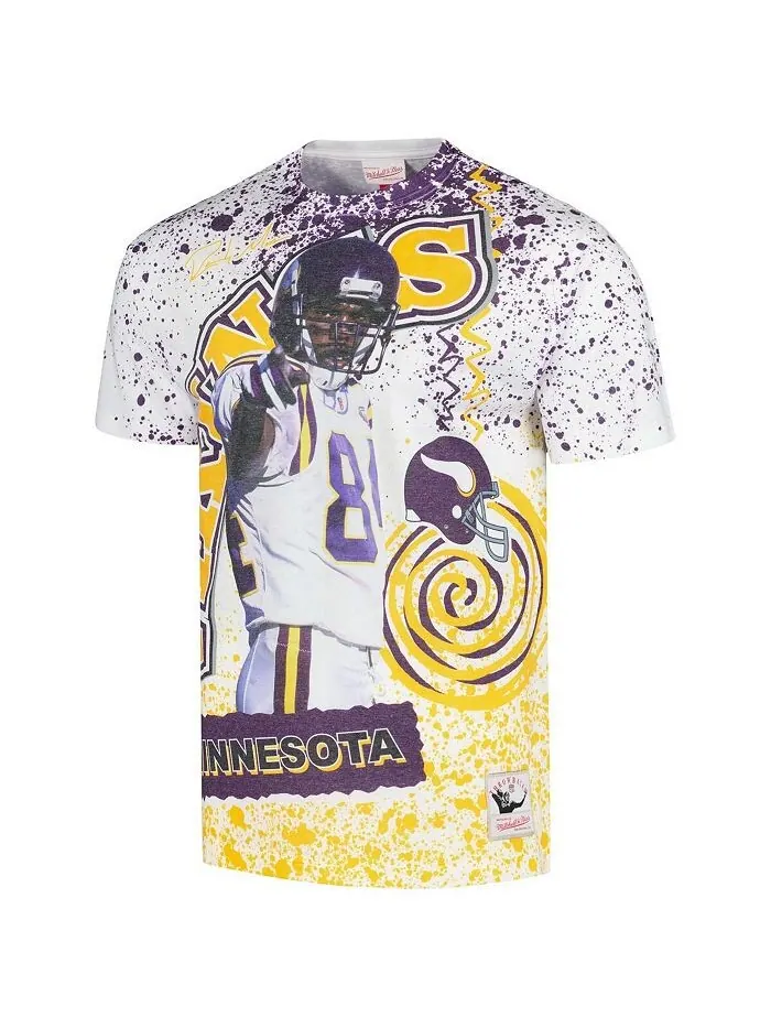 Мужская белая футболка Randy Moss Minnesota Vikings с именем и номером игрока в отставке Mitchell & — изображение 2 из 3