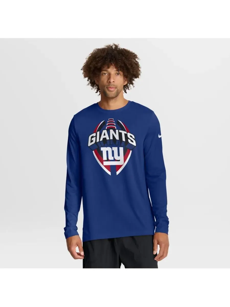Мужская футболка с длинным рукавом Royal New York Giants Primetime Legend Icon Performance Nike