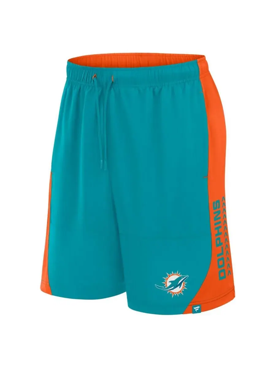 Мужские шорты Aqua Miami Dolphins No Defense Shorts Fanatics — изображение 2 из 3, голубой