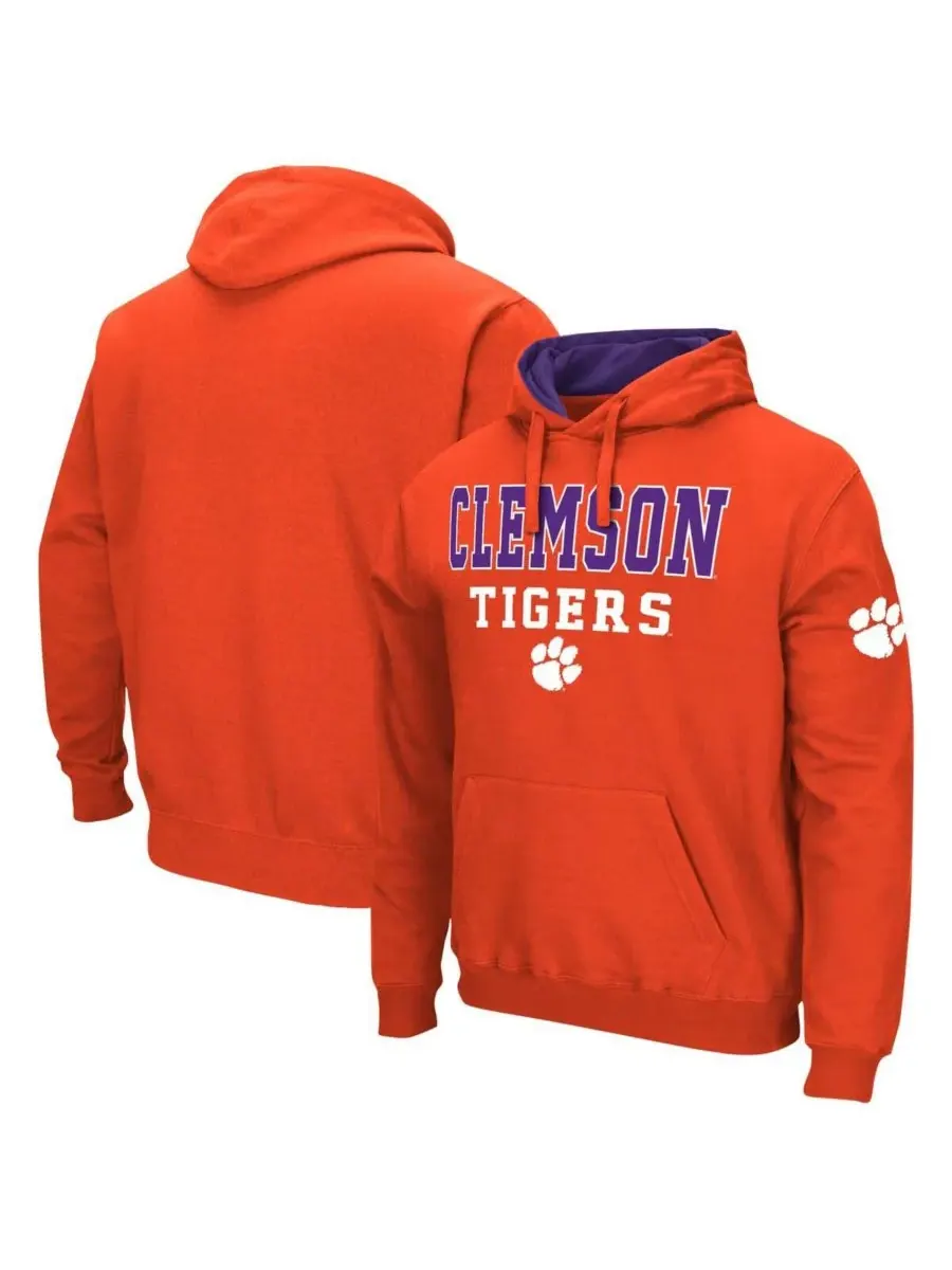 Colosseum Мужская оранжевая толстовка с капюшоном Clemson Tigers Sunrise
