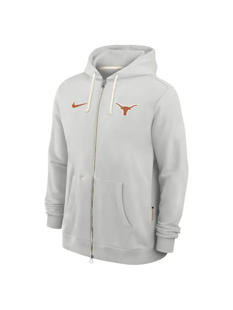 Nike Мужская серая толстовка на молнии Texas Longhorns 2025 Sideline Standard Issue Dri-FIT — изображение 4 из 5, серый